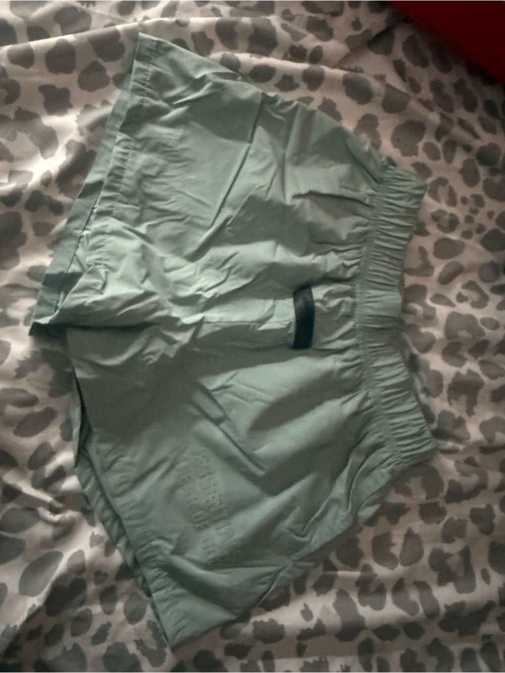 Essentials Light Sage Athletic Shorts with Elastic Waist
